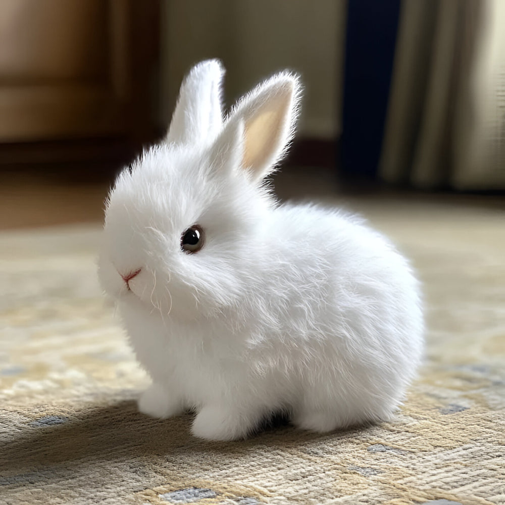 Bunny Toy Home Decor Lifelike Sitting Display Figurine | Meowbutter