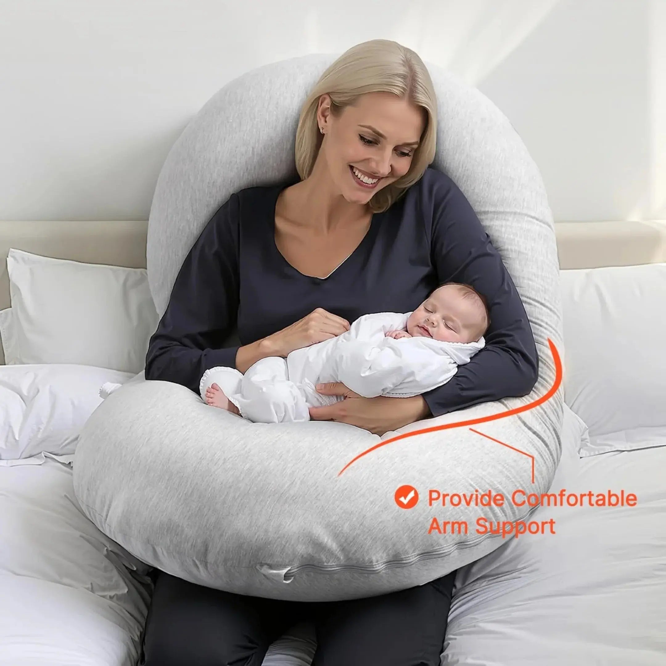 C-Shaped Support Pillow — Contoured Ergonomic Design