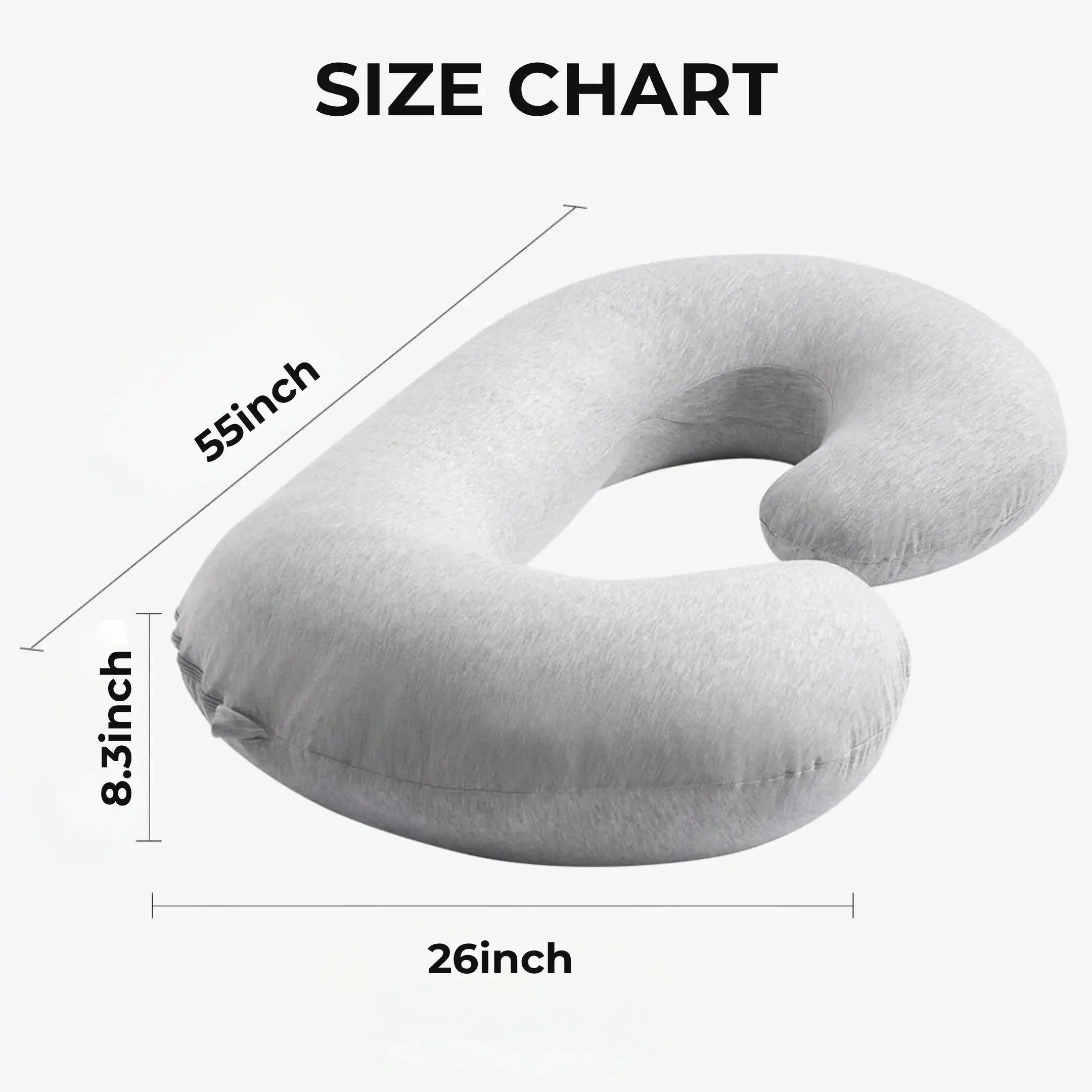 Cuscino di supporto a forma di C — Design ergonomico sagomato