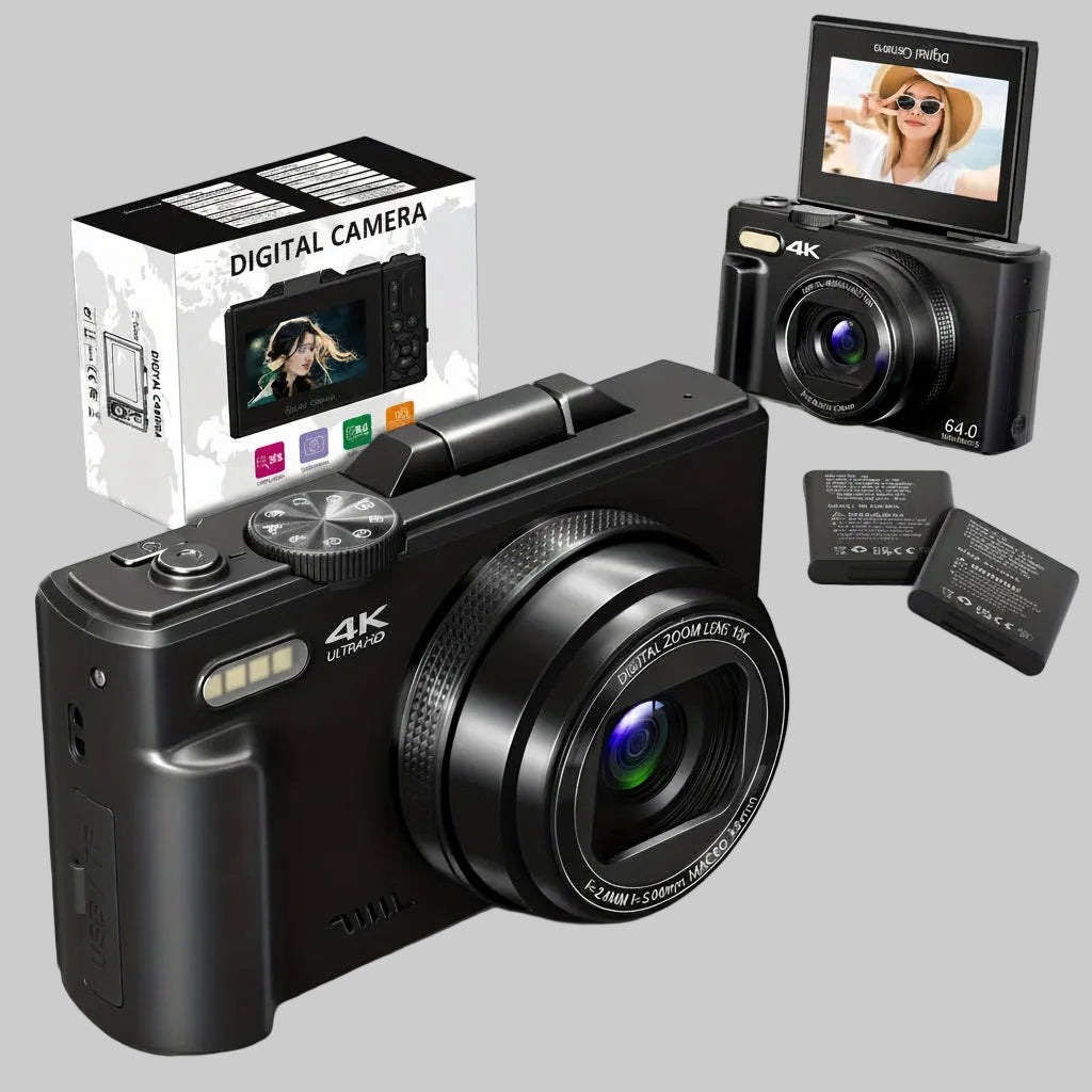 Compact 4K Digital Camera — Built-in WiFi, Articulating Flip Screen