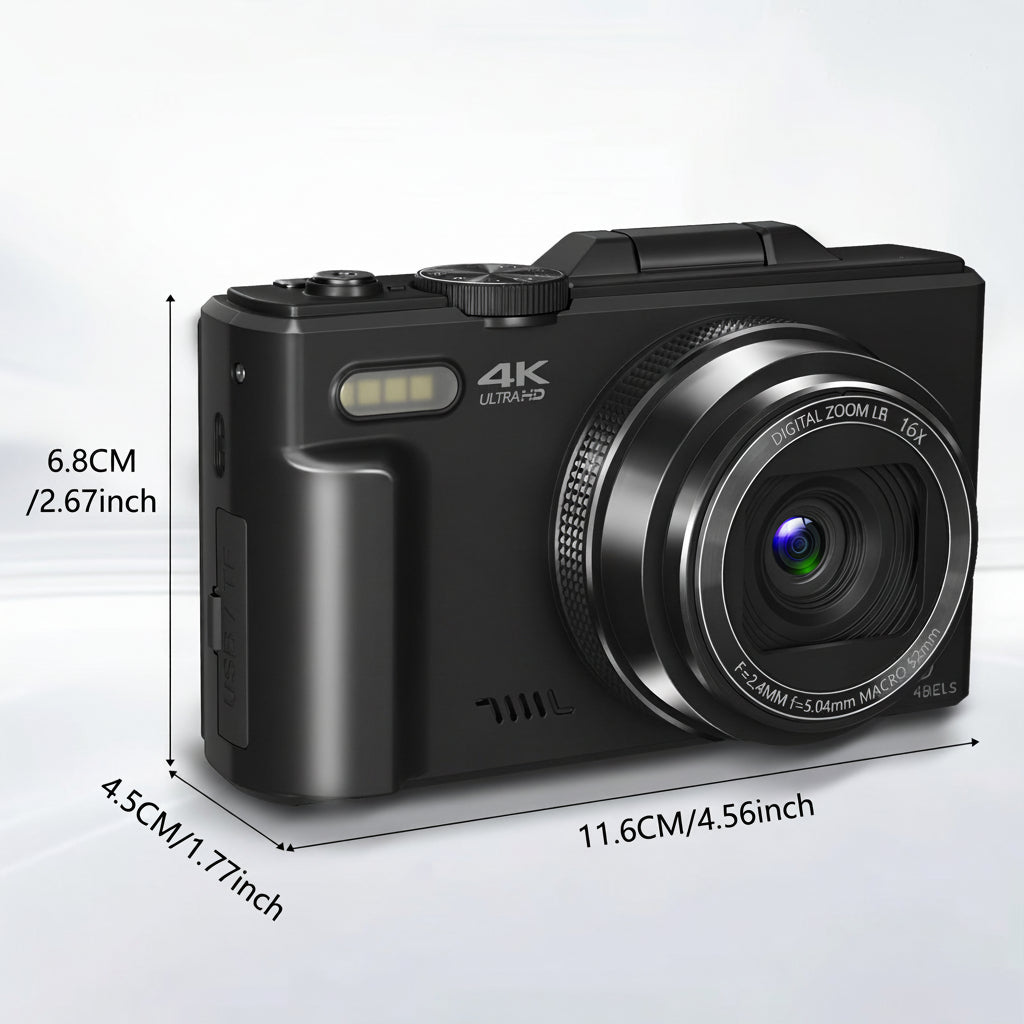Compact 4K Digital Camera — Built-in WiFi, Articulating Flip Screen