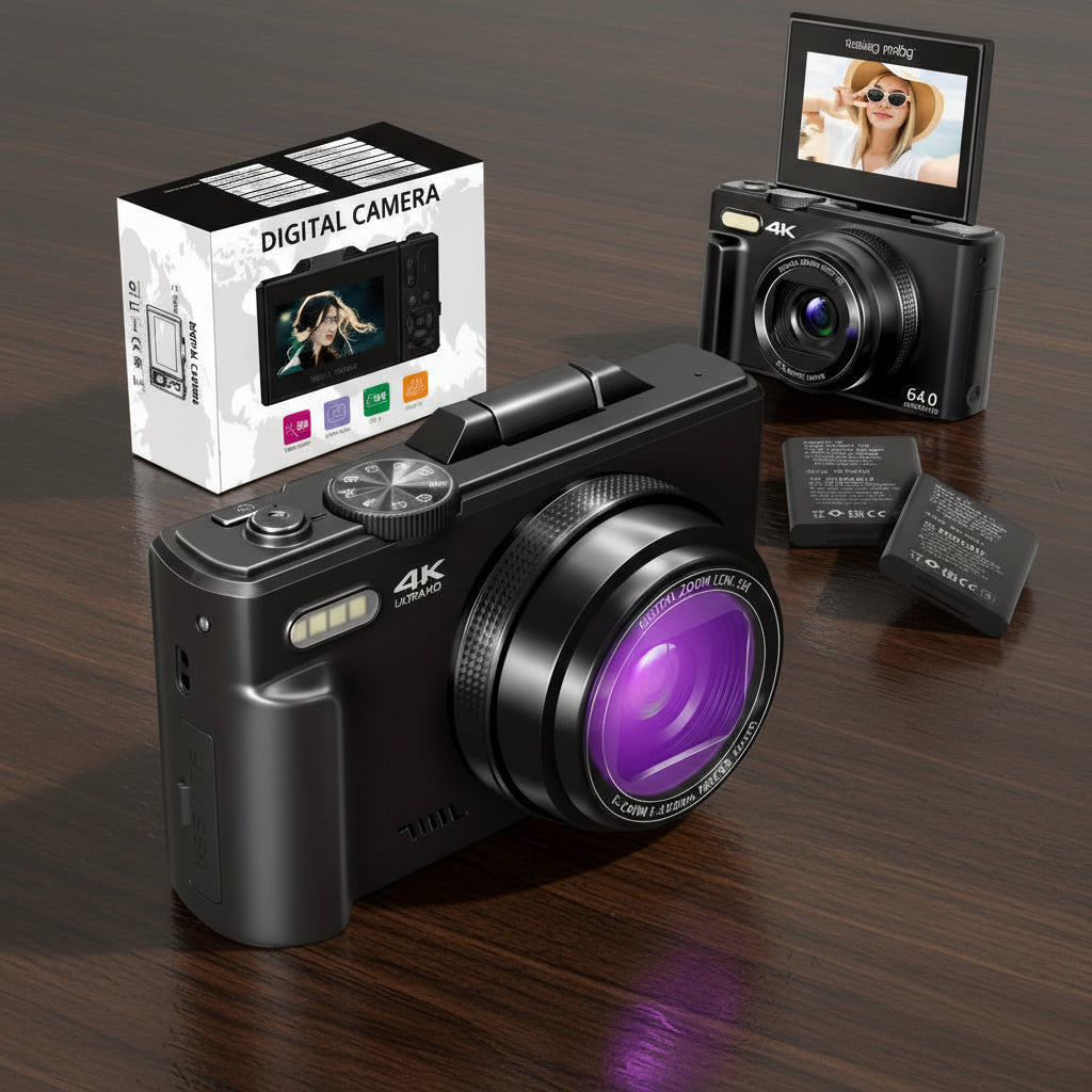 Compact 4K Digital Camera — Built-in WiFi, Articulating Flip Screen