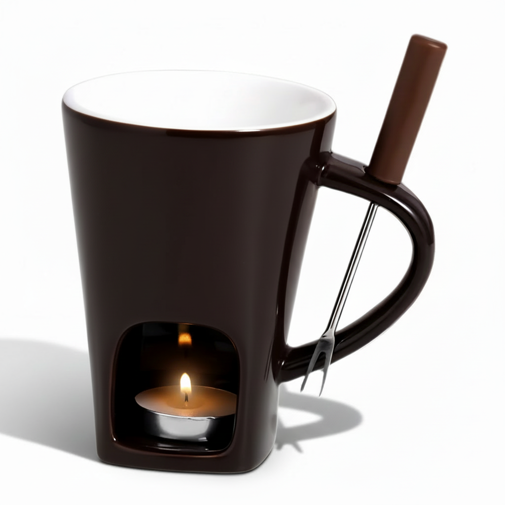 Fondue Set Ceramic Candle Heated Chocolate Cheese Dessert Pot | Meowbutter