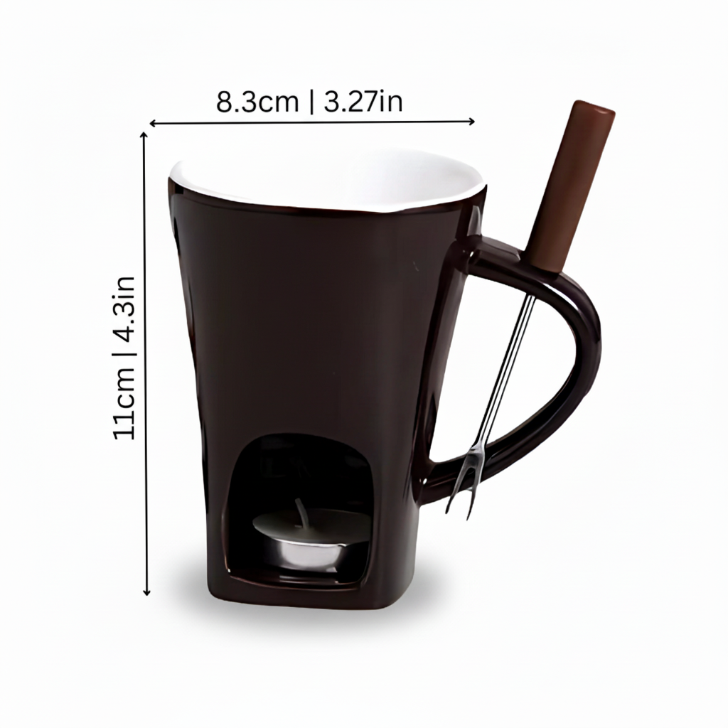Fondue Set Ceramic Candle Heated Chocolate Cheese Dessert Pot | Meowbutter