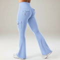 Cargo-bukser med høj talje, vidde ben og udvidede bukseben, lommer, damebukser | Meowbutter