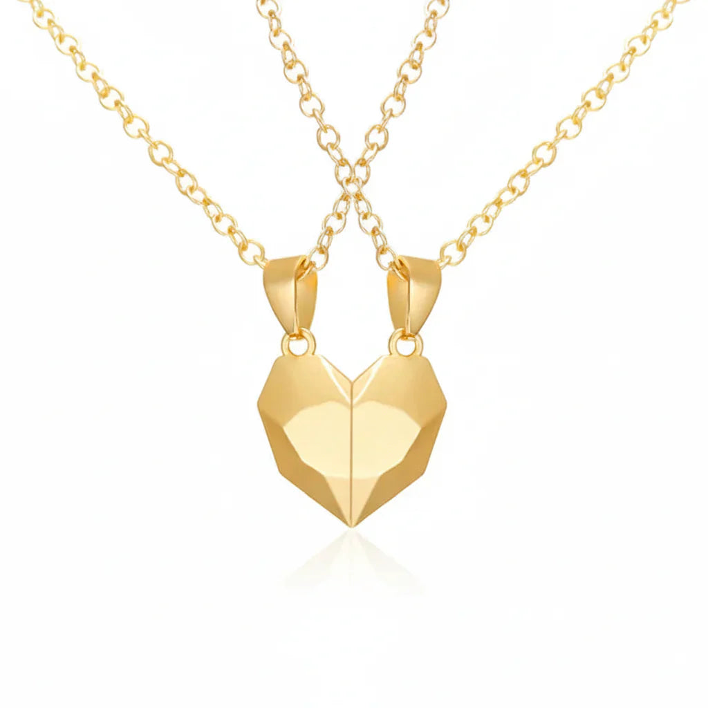 Necklace Couple Magnetic Heart Electrocardiogram Pendant Set | Meowbutter
