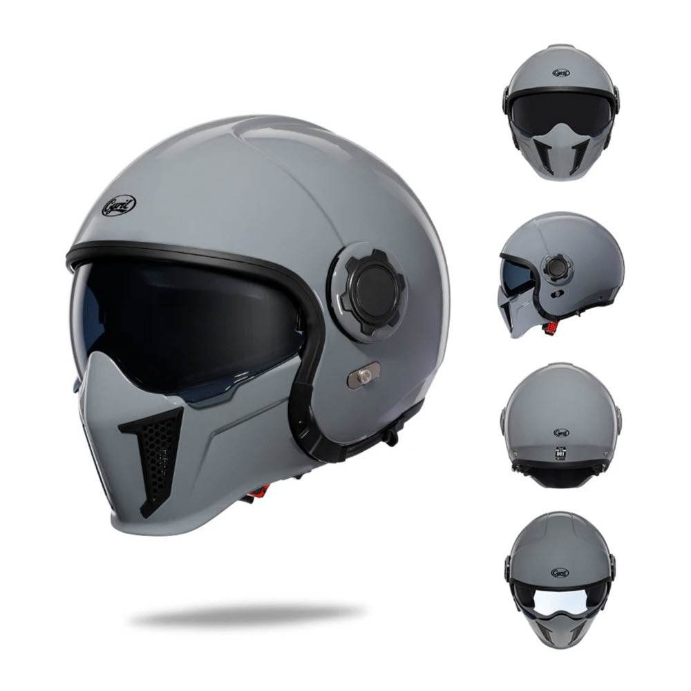 'Air Force' Open-Face Motorcycle Helmet — Retractable Visor