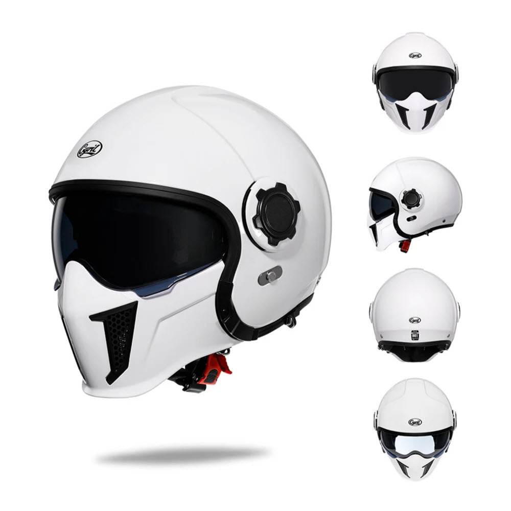 'Air Force' Open-Face Motorcycle Helmet — Retractable Visor
