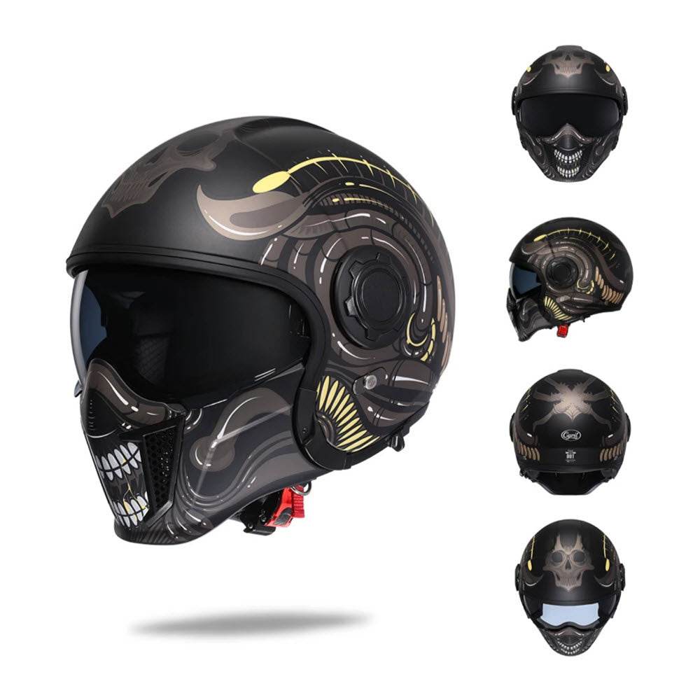 'Air Force' Open-Face Motorcycle Helmet — Retractable Visor