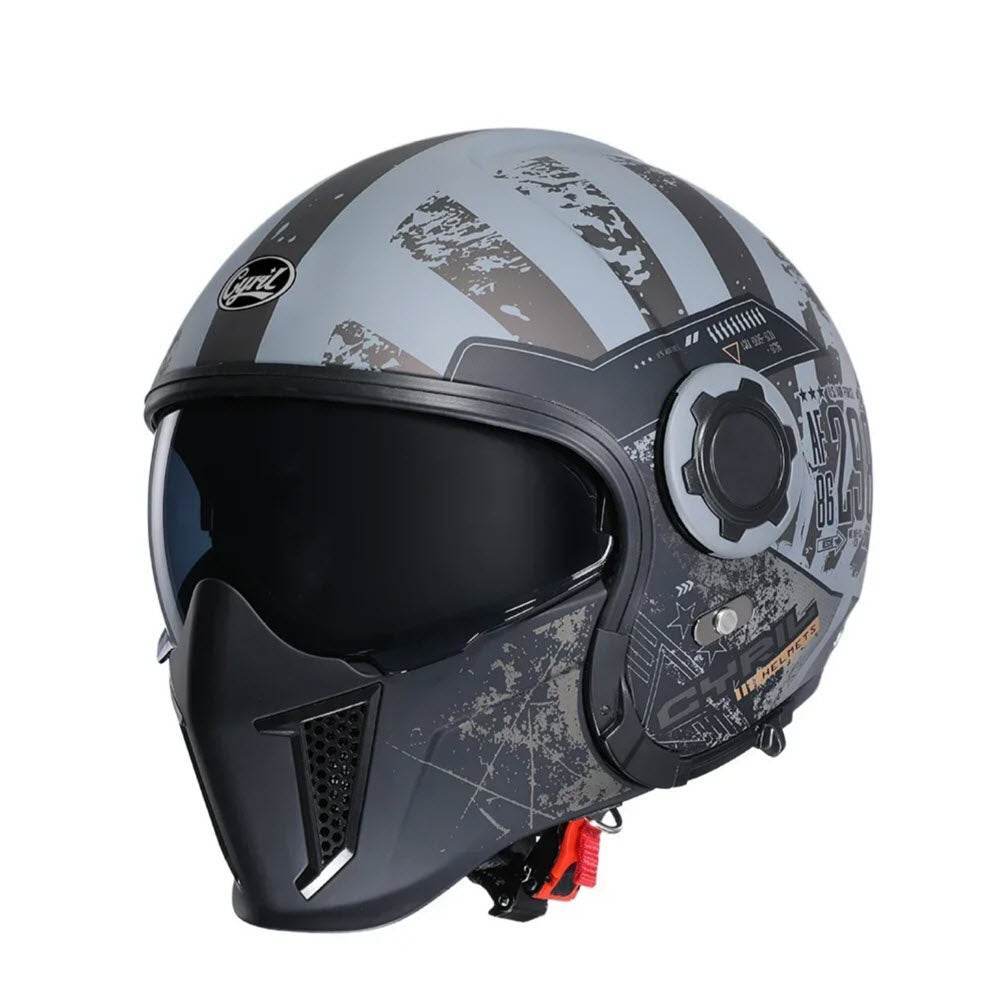 'Air Force' Open-Face Motorcycle Helmet — Retractable Visor