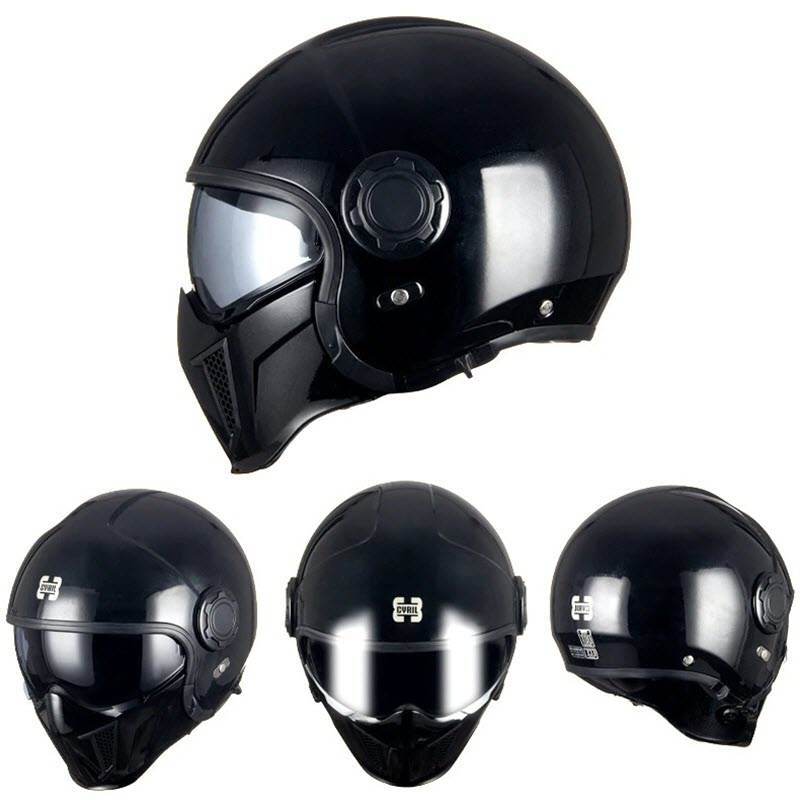 'Air Force' Open-Face Motorcycle Helmet — Retractable Visor
