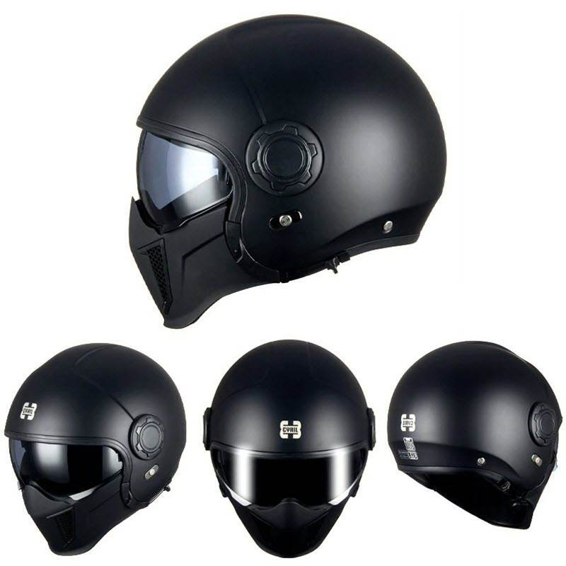 'Air Force' Open-Face Motorcycle Helmet — Retractable Visor