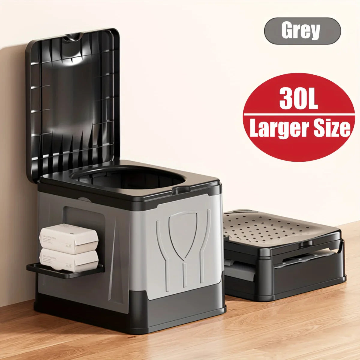 Camploo XL Portable Camping Toilet — Foldable Design, Secure Lid