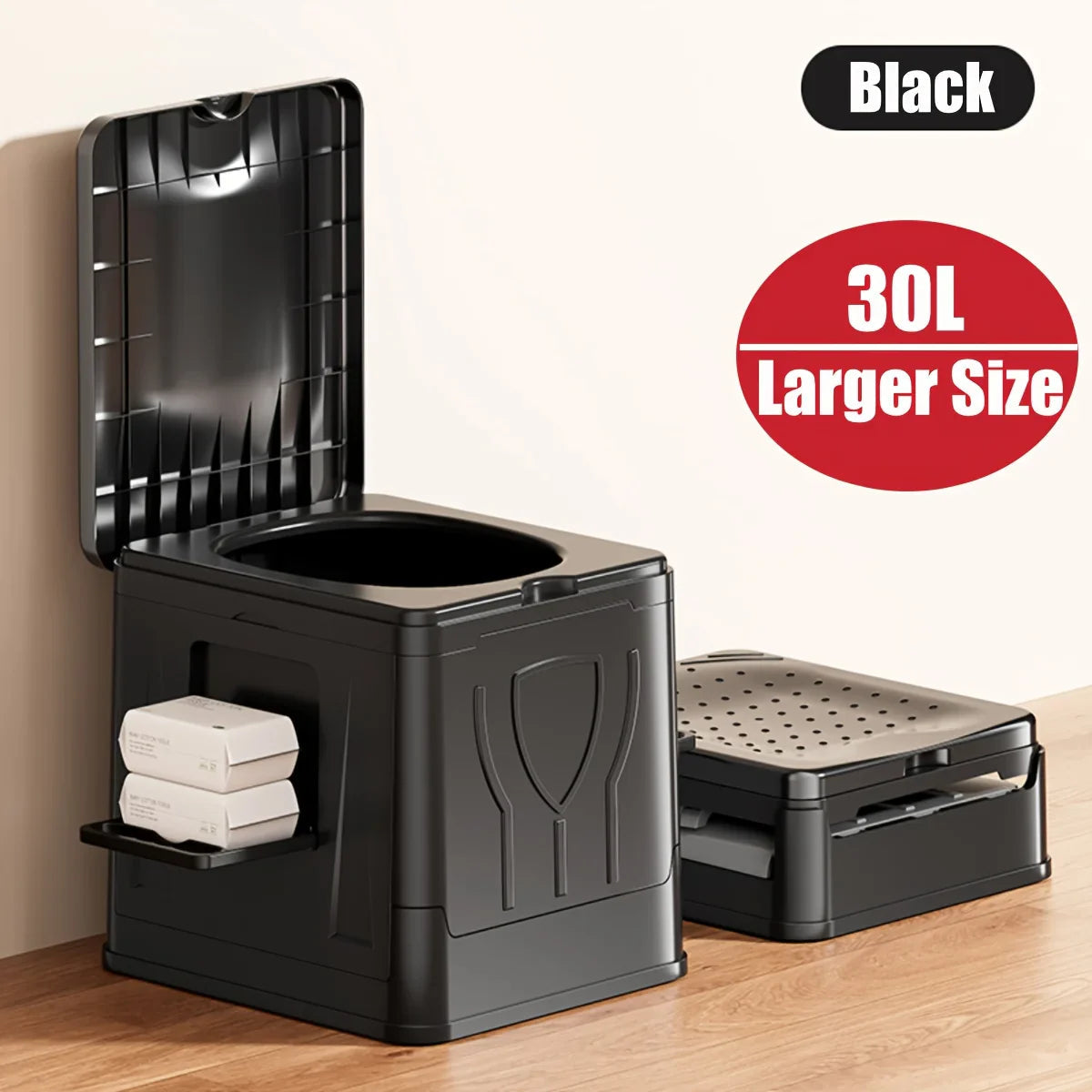 Camploo XL Portable Camping Toilet — Foldable Design, Secure Lid