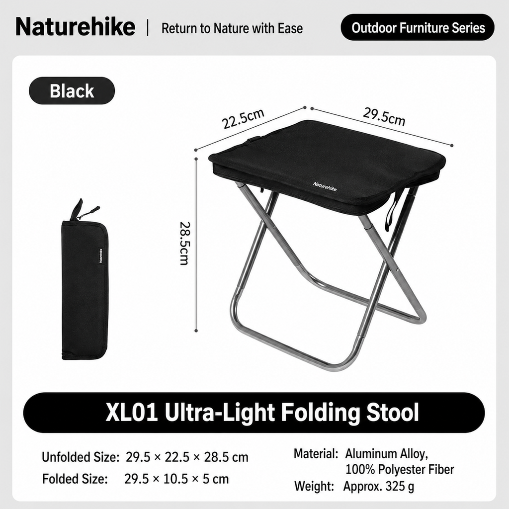 Campulux Ultralight Padded Folding Chair — Portable Travel Seat