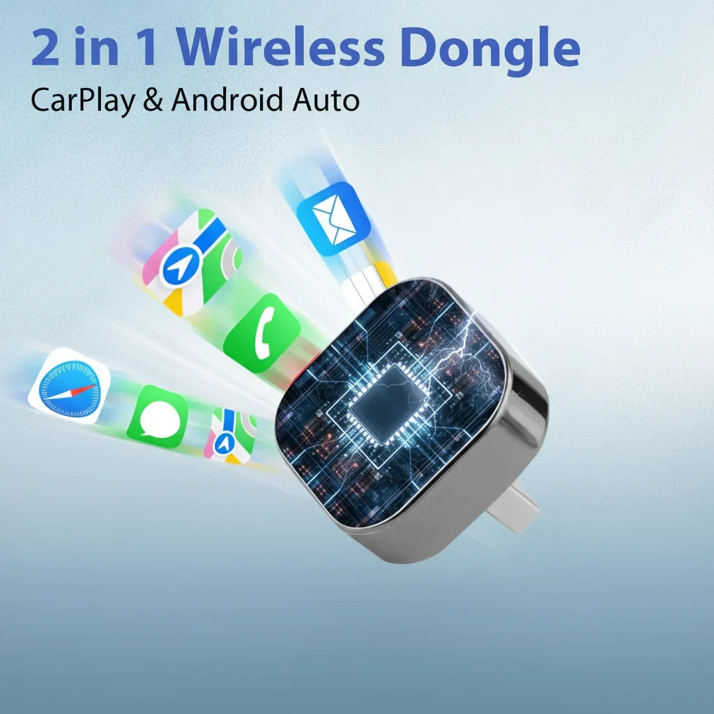 Ασύρματος αντάπτορας USB για CarPlay και Android Auto — Dongle άμεσης σύνδεσης και λειτουργίας