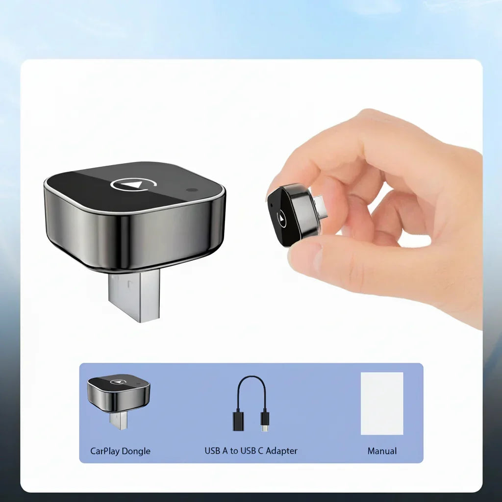 Ασύρματος αντάπτορας USB για CarPlay και Android Auto — Dongle άμεσης σύνδεσης και λειτουργίας