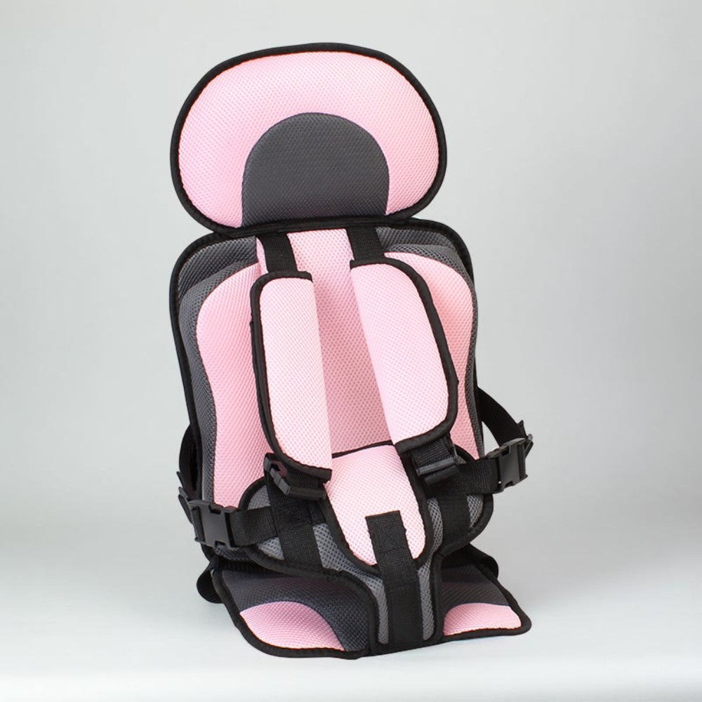 Portable Kids Booster Car Seat — Adjustable Five-Point Travel Harness, Narrow Frame