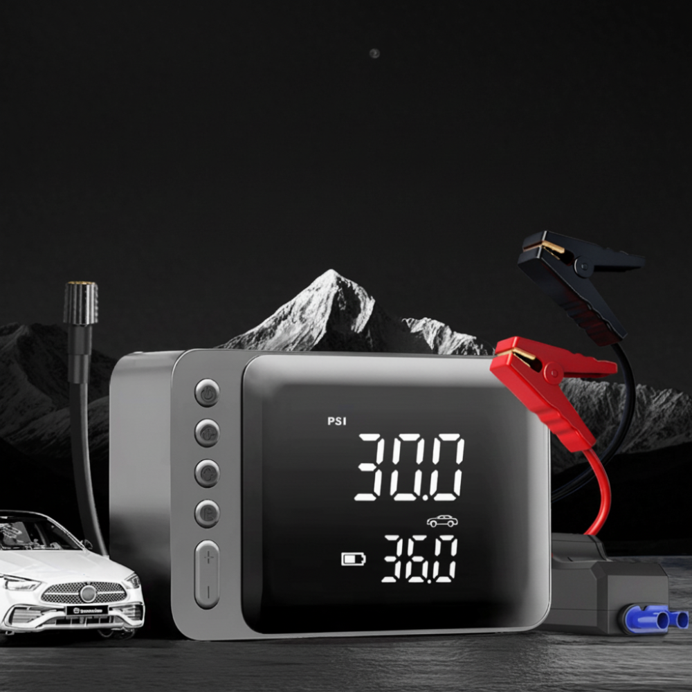 Car Jump Starter Portable Air Compressor Power Pack Tire Inflator Set | Meowbutter