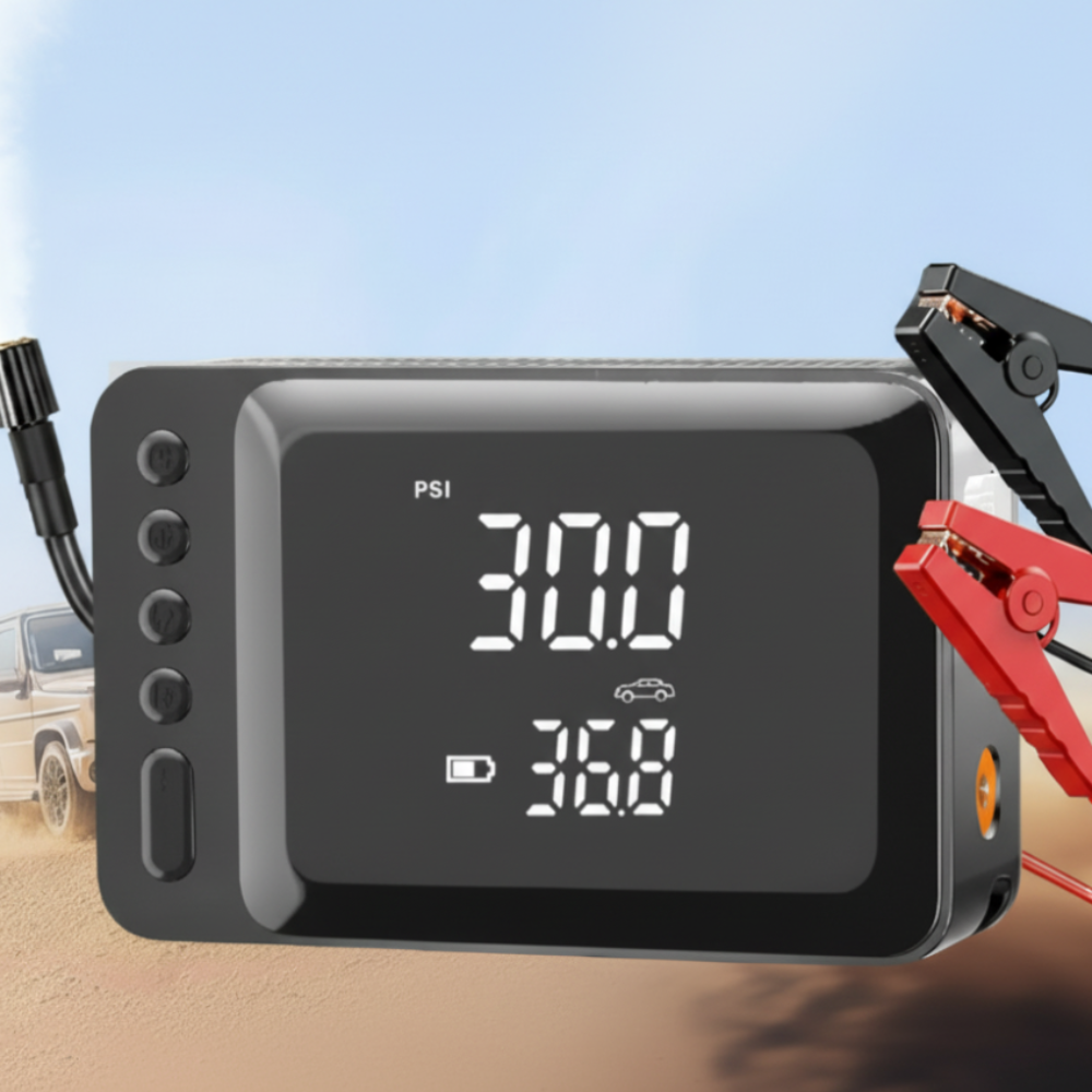 Car Jump Starter Portable Air Compressor Power Pack Tire Inflator Set | Meowbutter