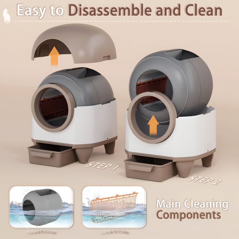 App-Controlled Smart Cat Litter Box — Fully Enclosed, Automatic Cleaning, Wi-Fi Enabled