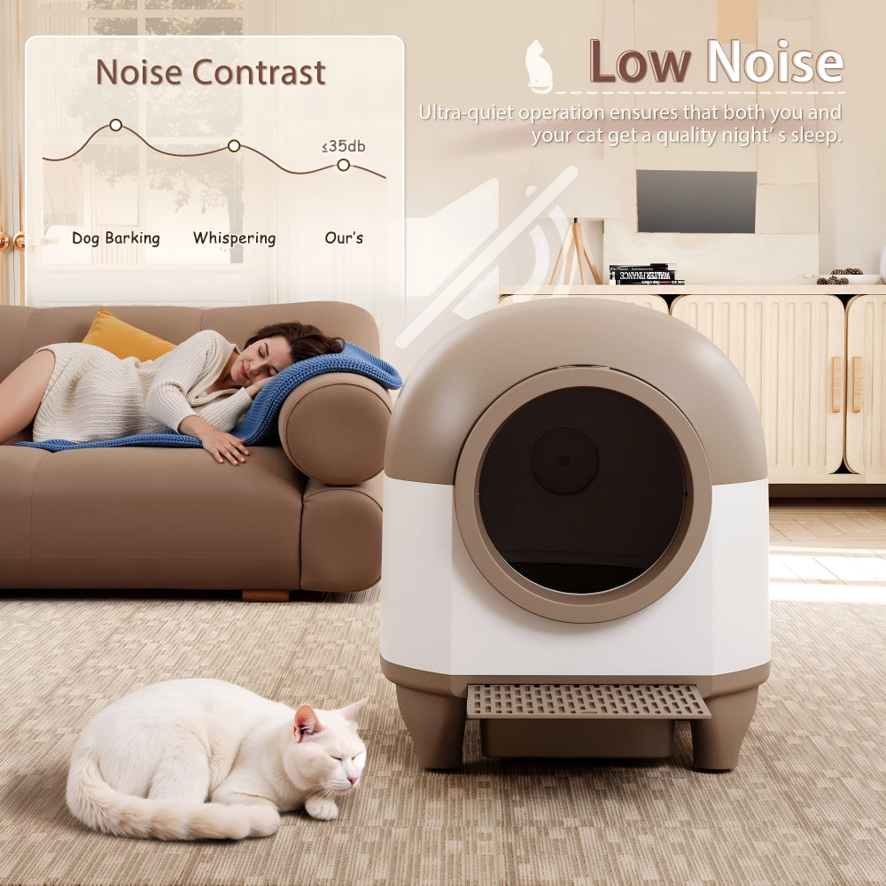 App-Controlled Smart Cat Litter Box — Fully Enclosed, Automatic Cleaning, Wi-Fi Enabled