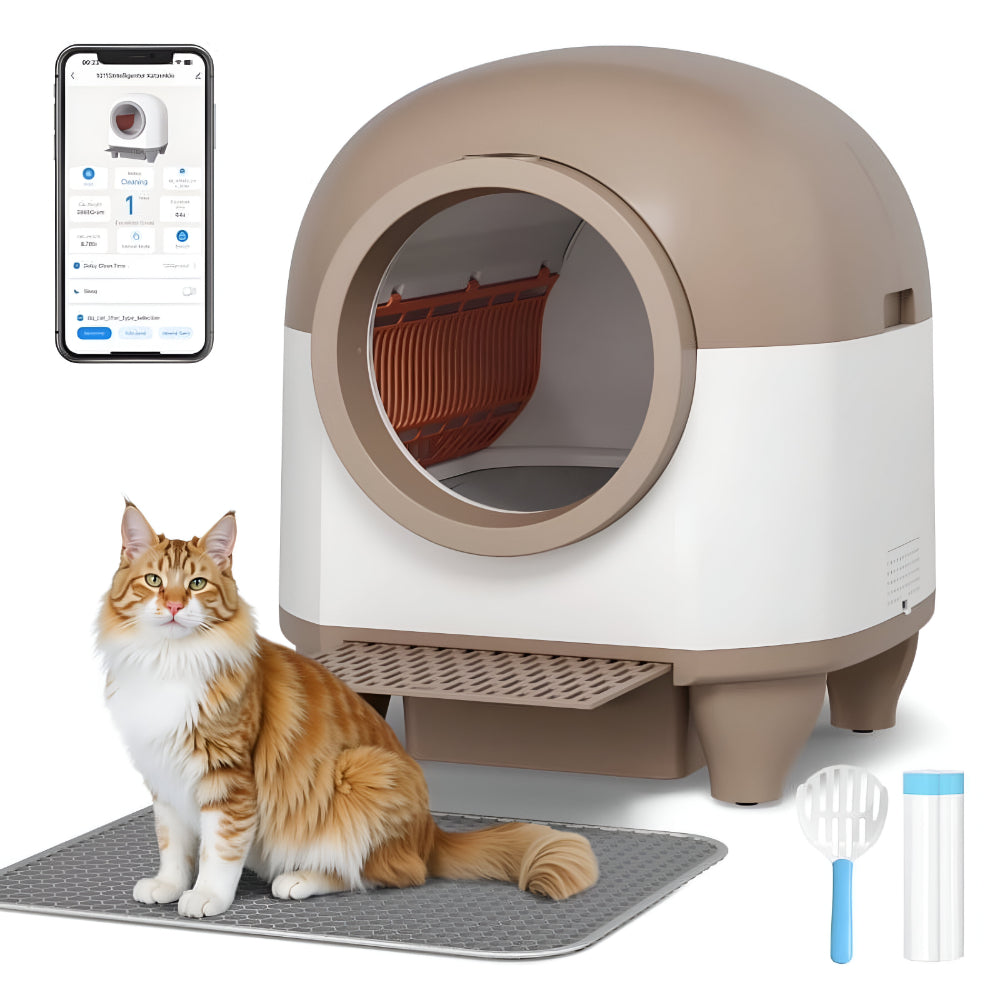 App-Controlled Smart Cat Litter Box — Fully Enclosed, Automatic Cleaning, Wi-Fi Enabled