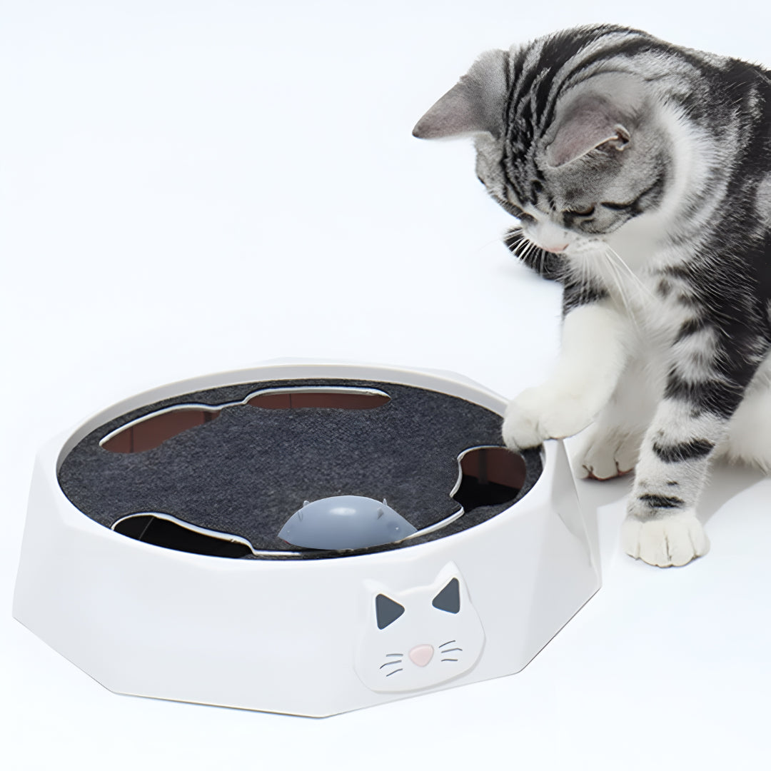 Tapis à griffer pour chat, centre d’activités interactif avec souris | Meowbutter