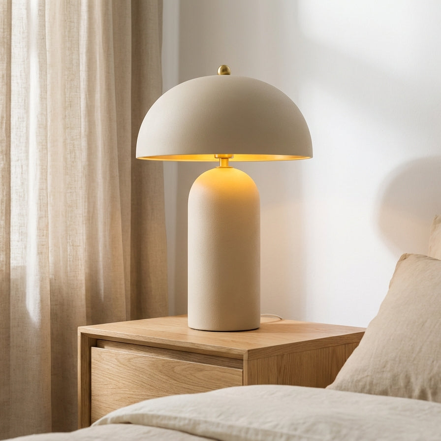 Mushroom-Shaped Matte Ceramic Table Lamp, 33–45 cm