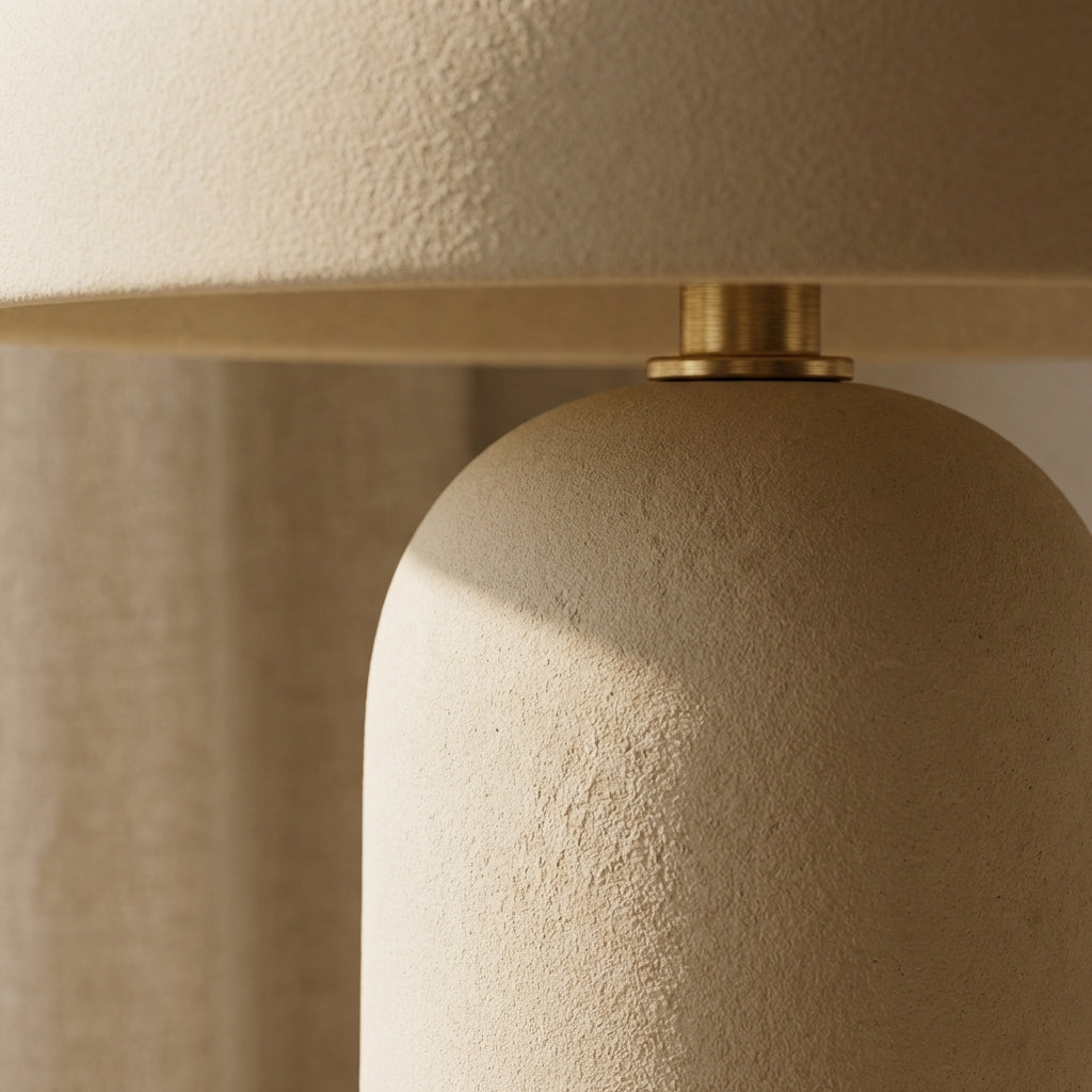Mushroom-Shaped Matte Ceramic Table Lamp, 33–45 cm