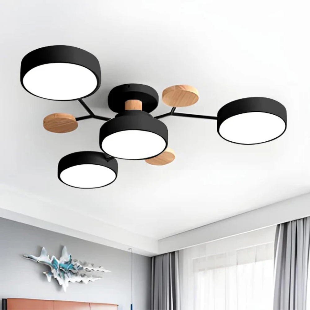 Moderne LED-loftslampe - cirkulært halvrundt design