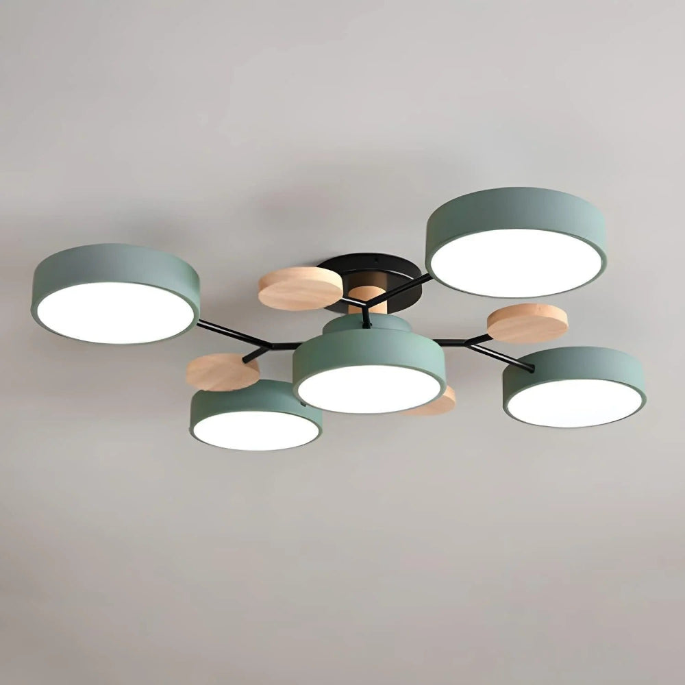 Moderne LED-loftslampe - cirkulært halvrundt design
