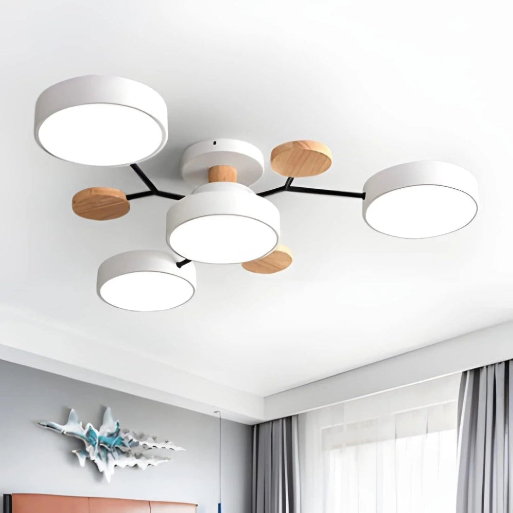 Moderne LED-loftslampe - cirkulært halvrundt design