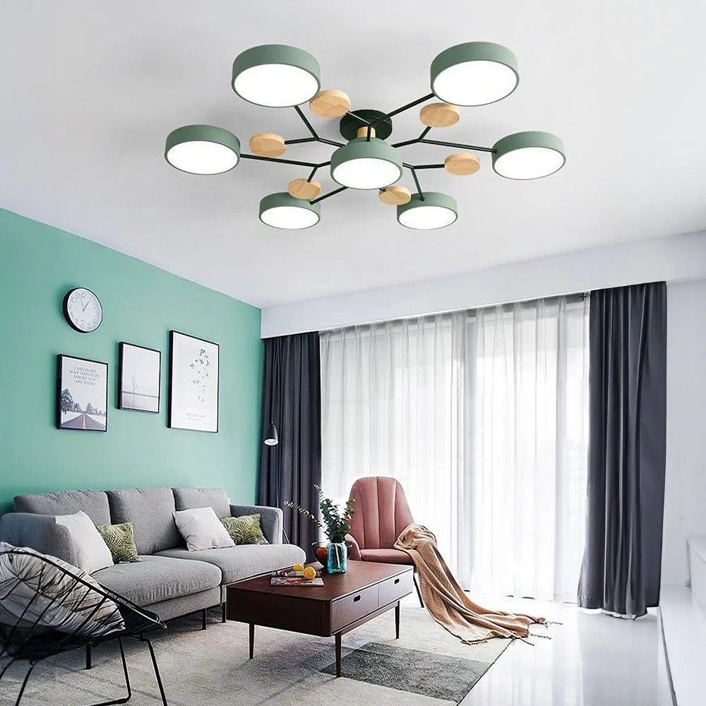 Moderne LED-loftslampe - cirkulært halvrundt design