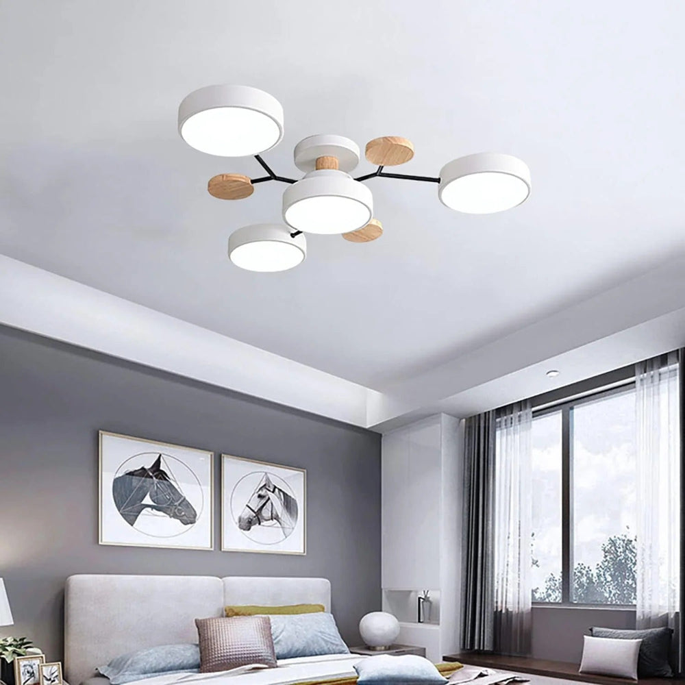 Moderne LED-loftslampe - cirkulært halvrundt design