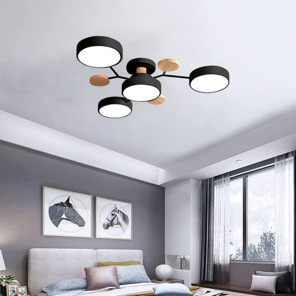 Moderne LED-loftslampe - cirkulært halvrundt design