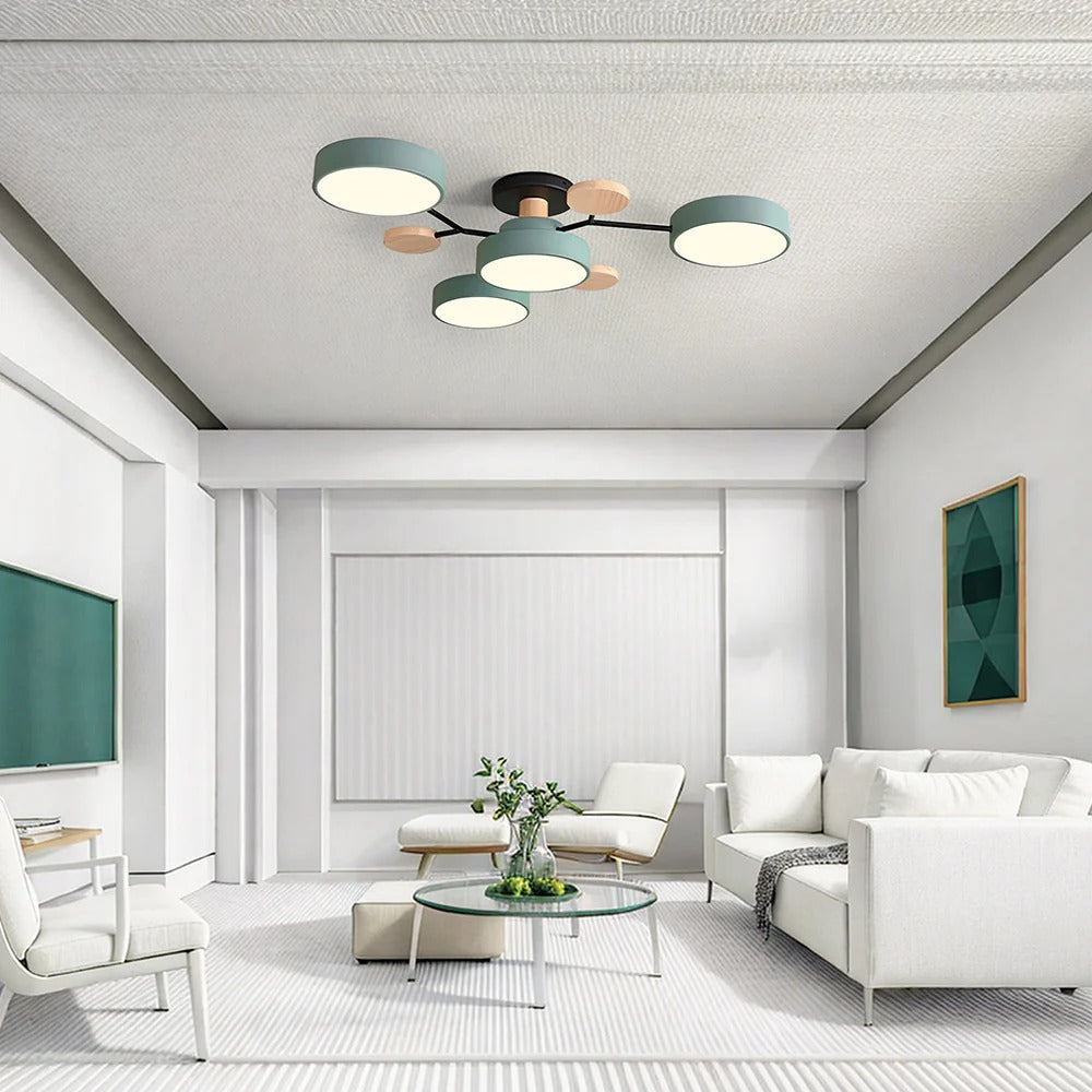Moderne LED-loftslampe - cirkulært halvrundt design