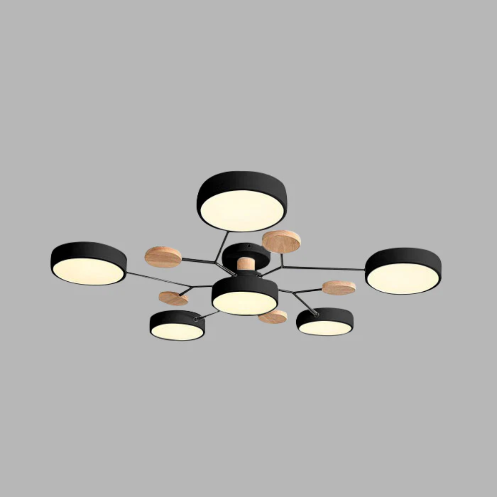 Moderne LED-loftslampe - cirkulært halvrundt design