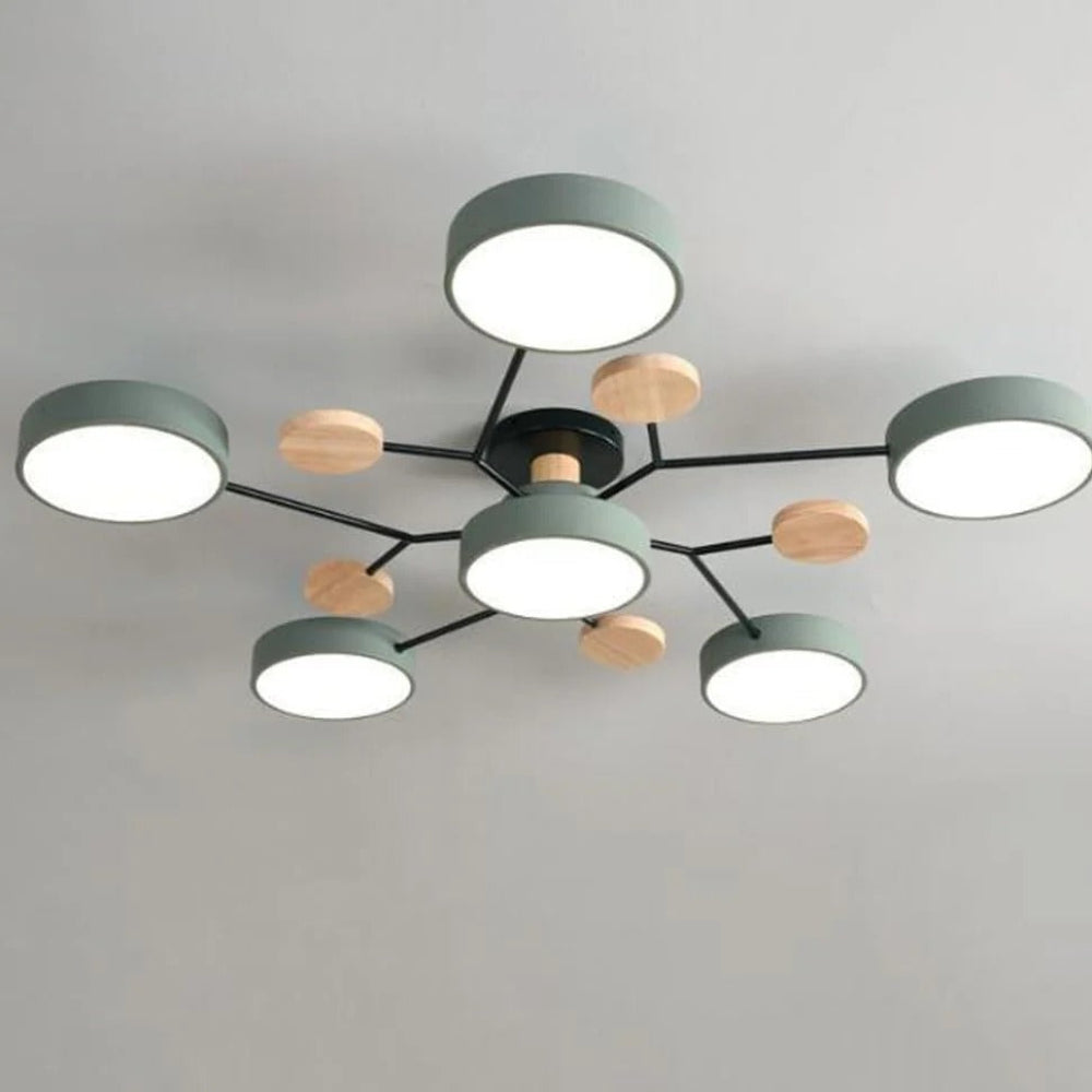 Moderne LED-loftslampe - cirkulært halvrundt design