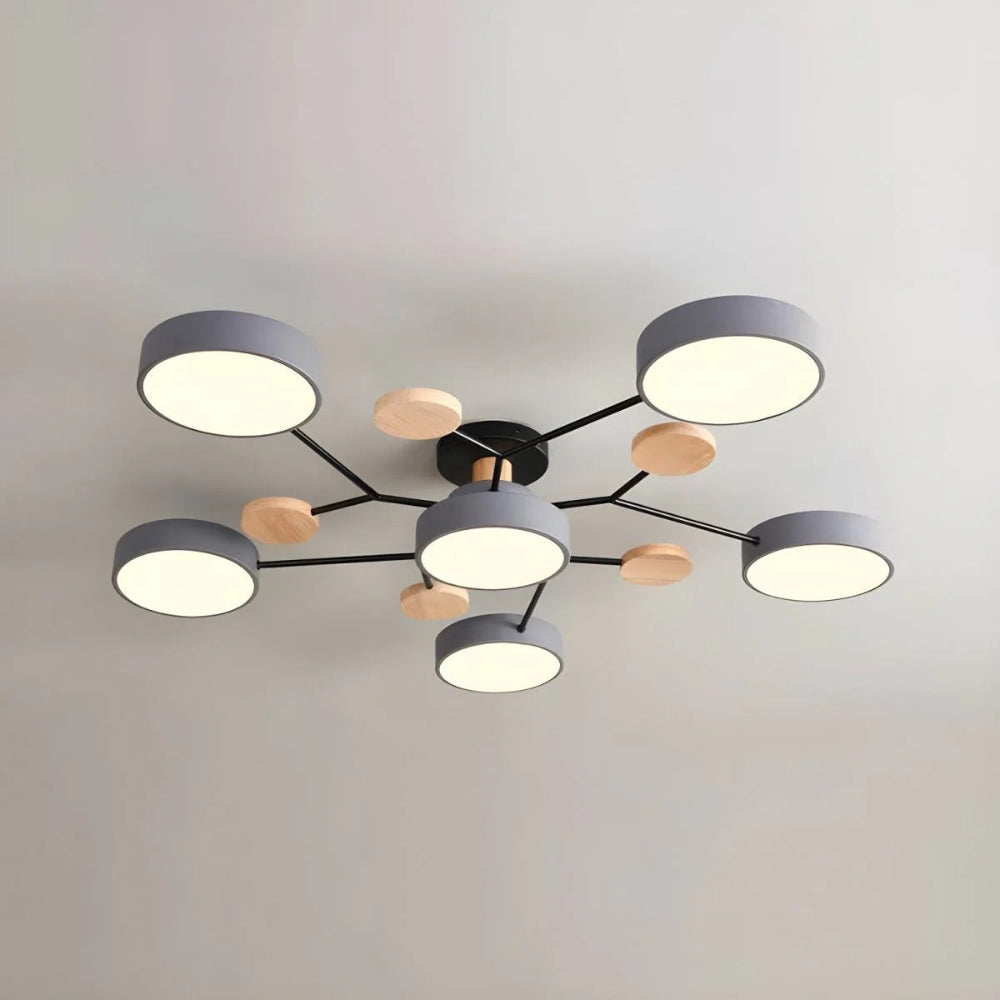 Moderne LED-loftslampe - cirkulært halvrundt design