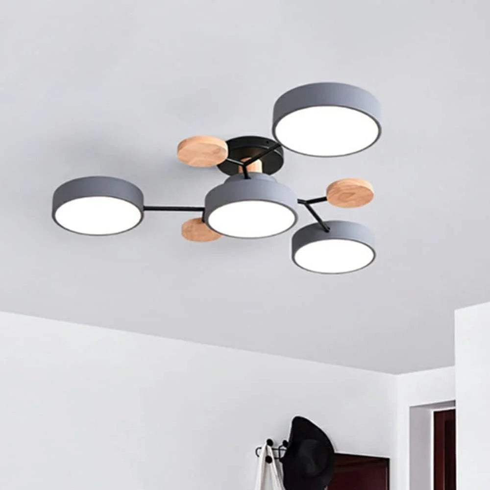 Moderne LED-loftslampe - cirkulært halvrundt design