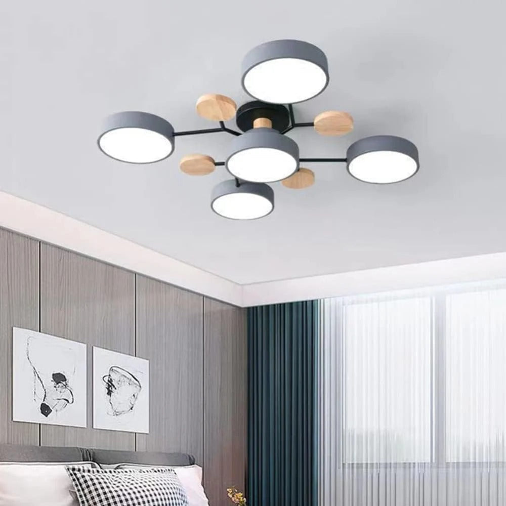 Moderne LED-loftslampe - cirkulært halvrundt design