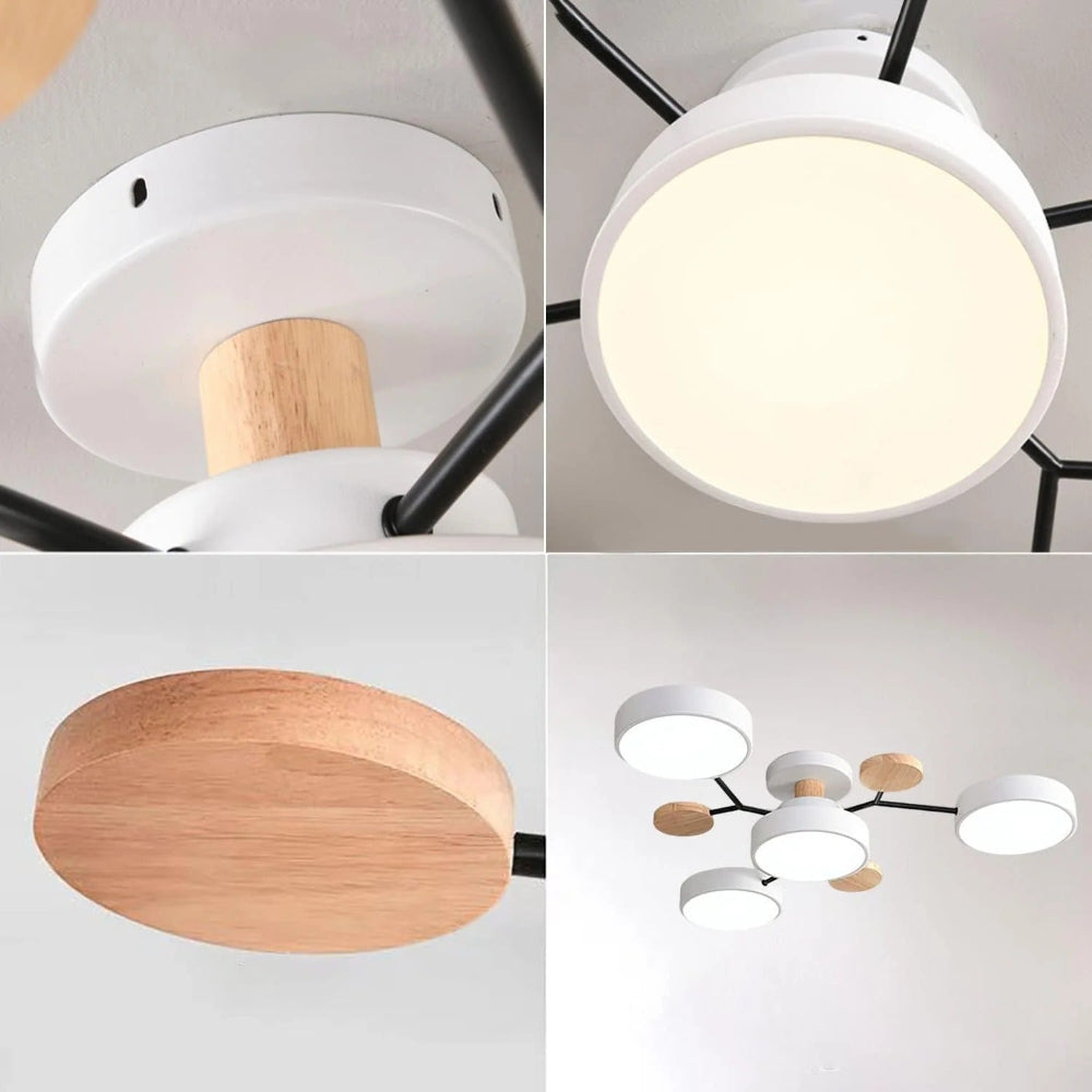 Moderne LED-loftslampe - cirkulært halvrundt design