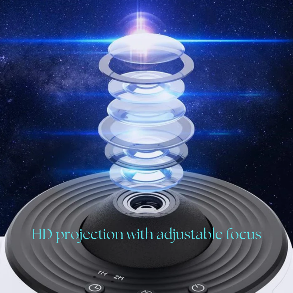 Celestial Oasis Galaxy Projector — 360 Degree Rotation, Programmable Controls, Removable HD Disc Inserts