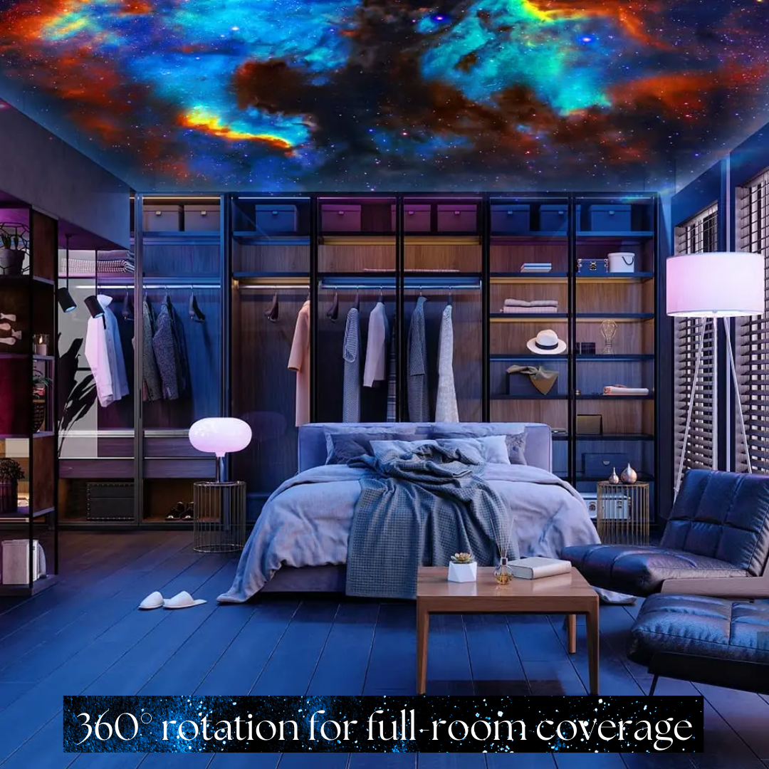 Celestial Oasis Galaxy Projector — 360 Degree Rotation, Programmable Controls, Removable HD Disc Inserts