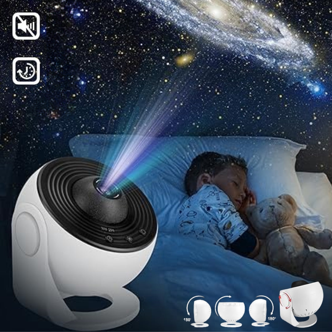 Celestial Oasis Galaxy Projector — 360 Degree Rotation, Programmable Controls, Removable HD Disc Inserts