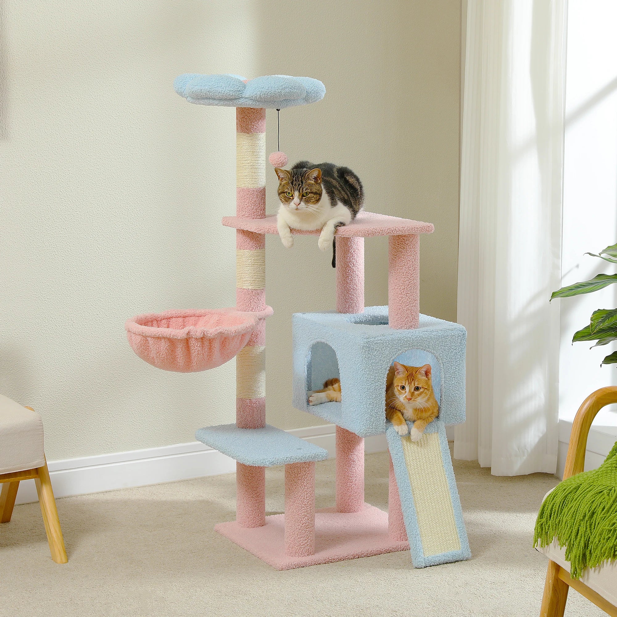 Charming Collection Flower Design Multi-Level Cat Tree — Scratching Posts & Elevated Platforms