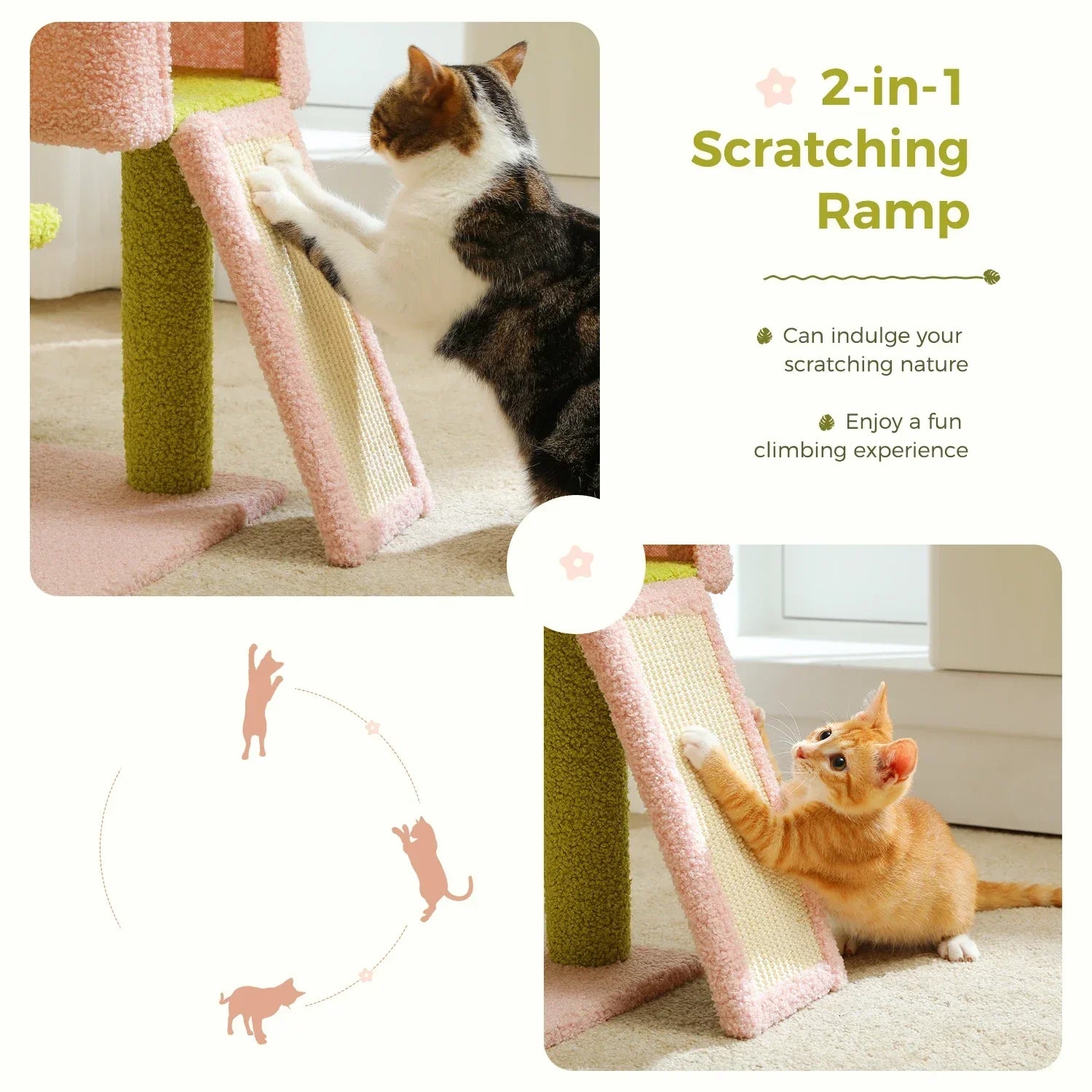 Charming Collection Flower Design Multi-Level Cat Tree — Scratching Posts & Elevated Platforms