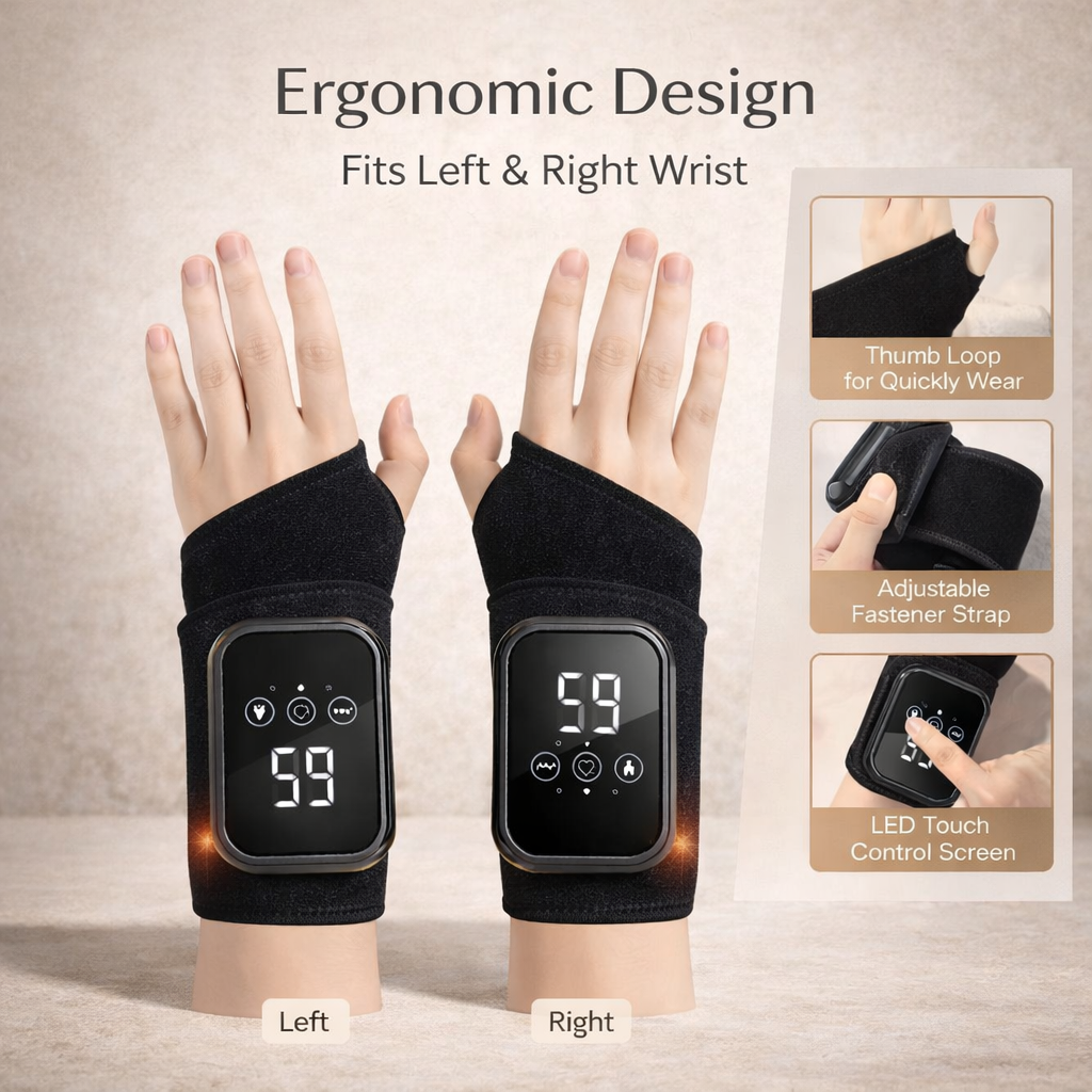 Heated Wrist Massager for Typing Fatigue, Wrist Tension, and Daily Comfort
