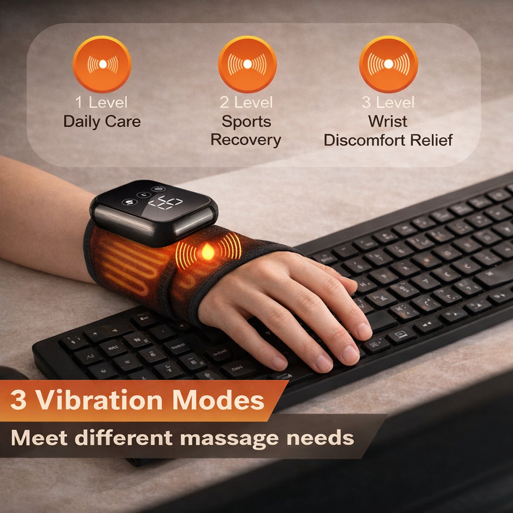 Heated Wrist Massager for Typing Fatigue, Wrist Tension, and Daily Comfort